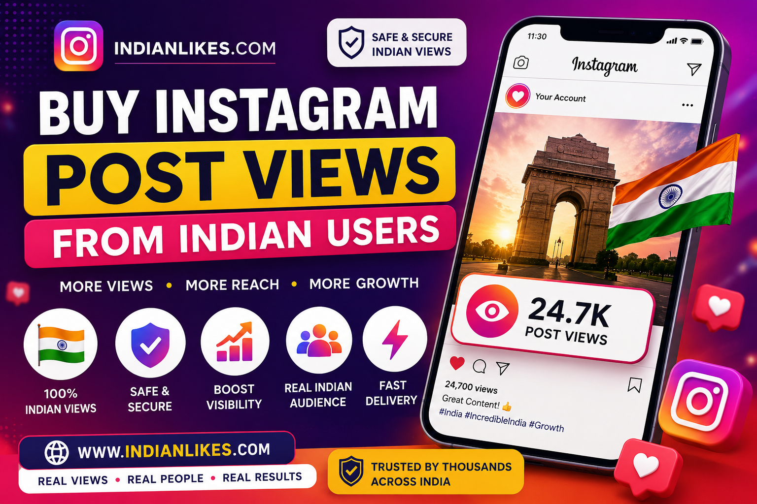 Buy Instagram Post Views from Indian Users